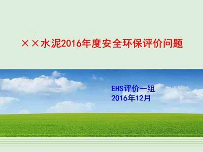 水泥公司制造部EHS评价:2016年度安全环保评价主要问题24页 资料图片预览 - 经管资料网